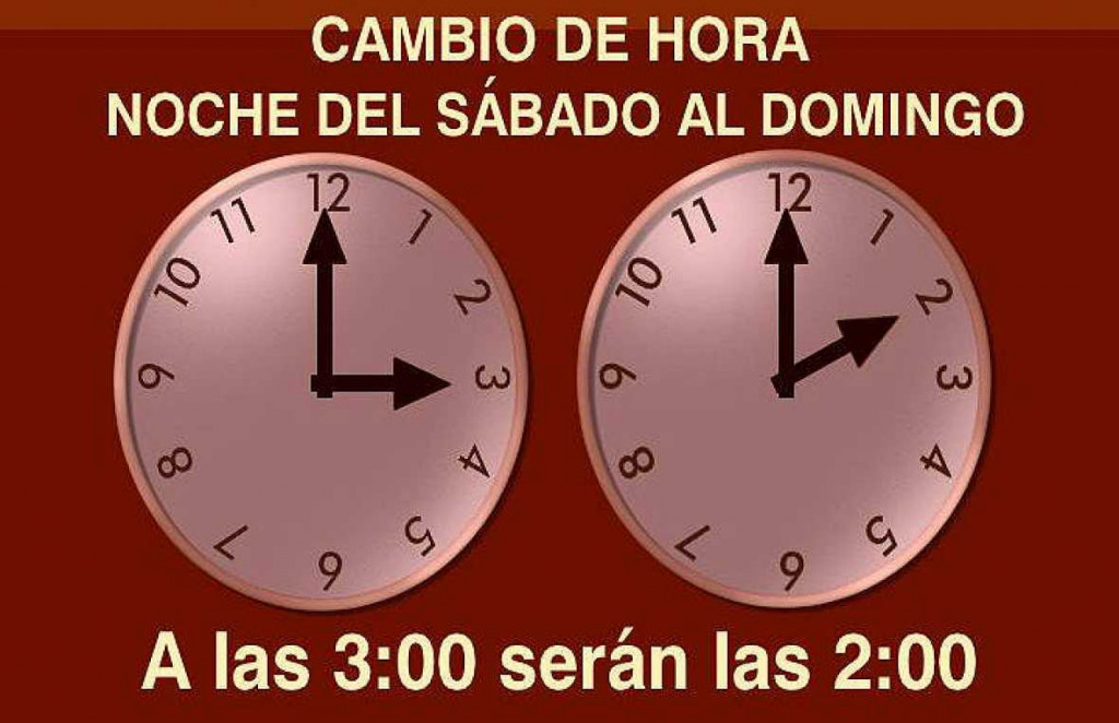 El reloj se atrasará una hora.