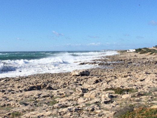 Muestra del temporal desde Son Ganxo, en Sant Lluís (Foto y vídeo: Tolo Mercadal)