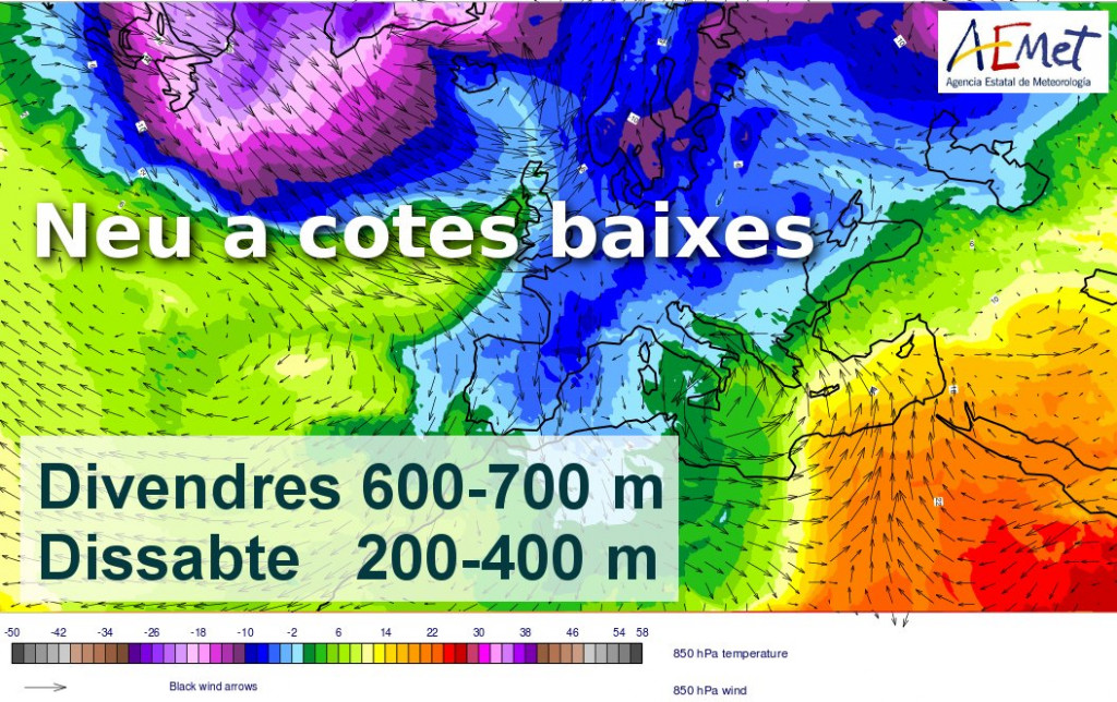 Mapa de predicción de Aemet.