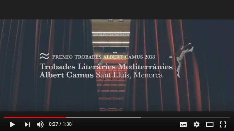 Captura del vídeo promocional del Premio Trobades Albert Camus.