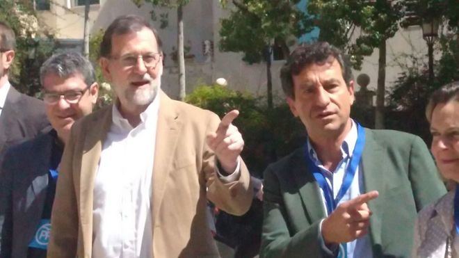 Mariano Rajoy, junto a Biel Company.