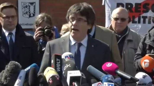 Carles Puigdemont, tras salir de la cárcel.