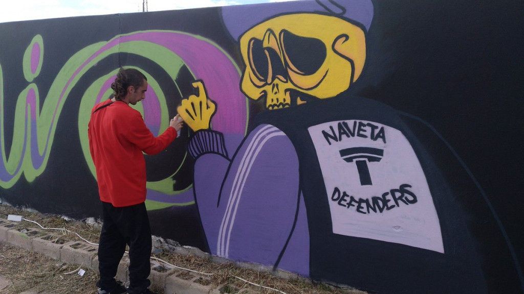 Grafitero en un momento de la jornada.