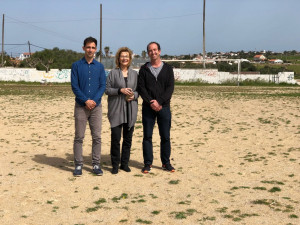 Rafel Quintana, Coia Sugrañes y Roger Ferrer, durante la visita.