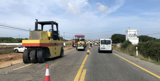 Imagen del tramo cerrado parcialmente al tráfico.