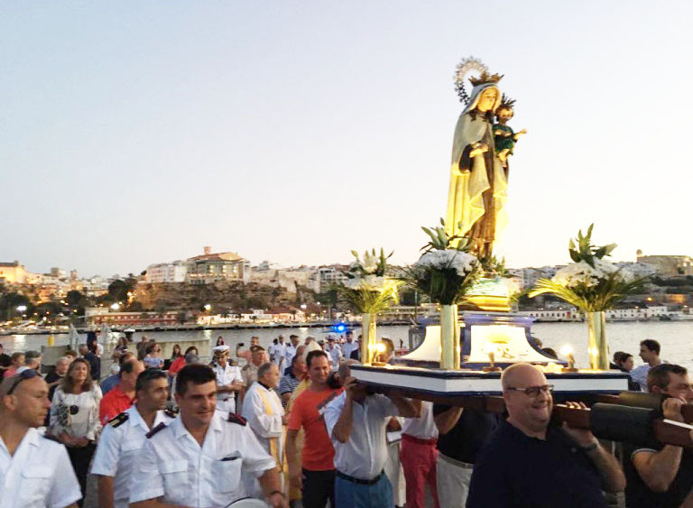 La imagen de la Virgen del Carmen presidirá la procesión en su honor.