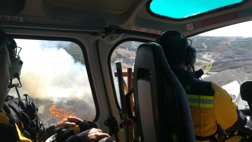 El fuego, visto desde el aire.