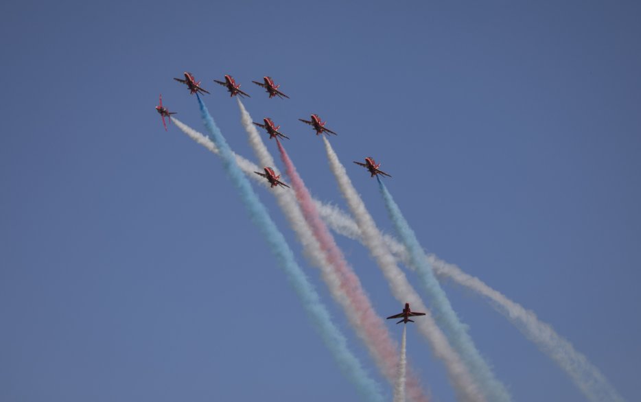 Acrobacias de los Red Arrows.