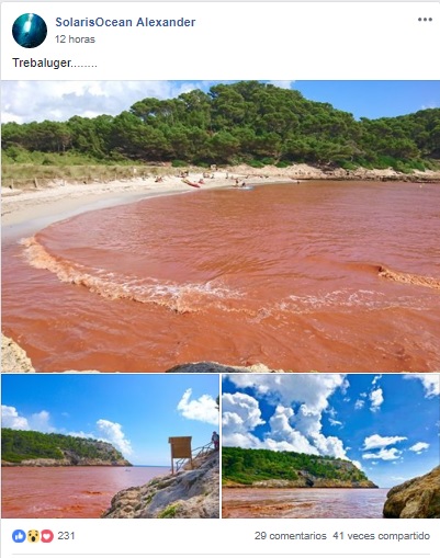 La playa de Trebalùger después de las lluvias