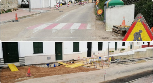 Vista de las obras que se están realizando en las calles de Es Migjorn Gran Foto GOB