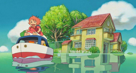 Ponyo en el acantilado.