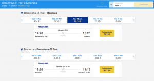 Precio del billete en Semana Santa con Ryanair.