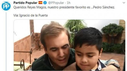 Muestra del tuit del PP.