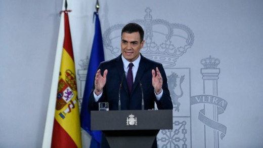 Pedro Sánchez, en rueda de prensa..