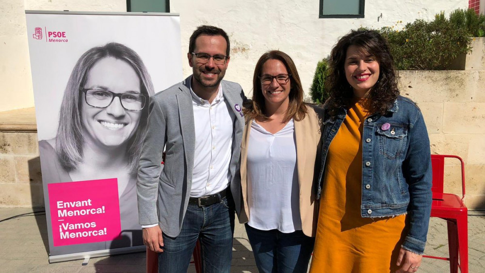 Imagen de los tres candidatos (Fotos: PSOE Menorca)