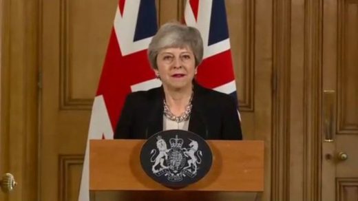 Theresa May, durante un discurso.