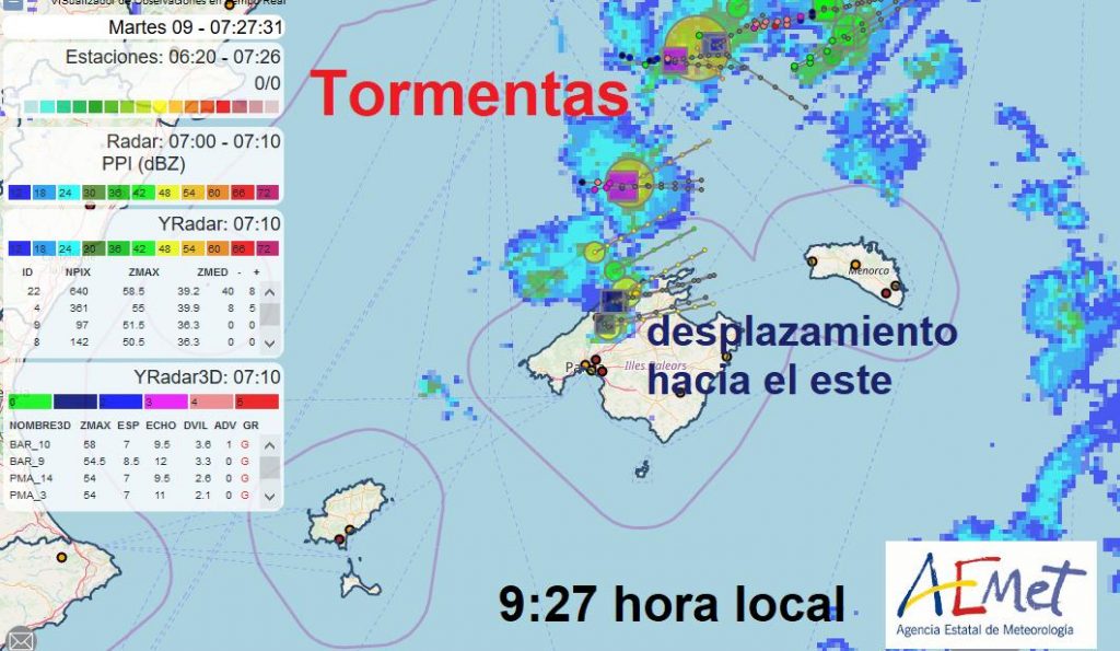 Imagen del radar.