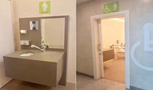 Imagen de los nuevos aseos del aeropuerto para personas ostomizadas