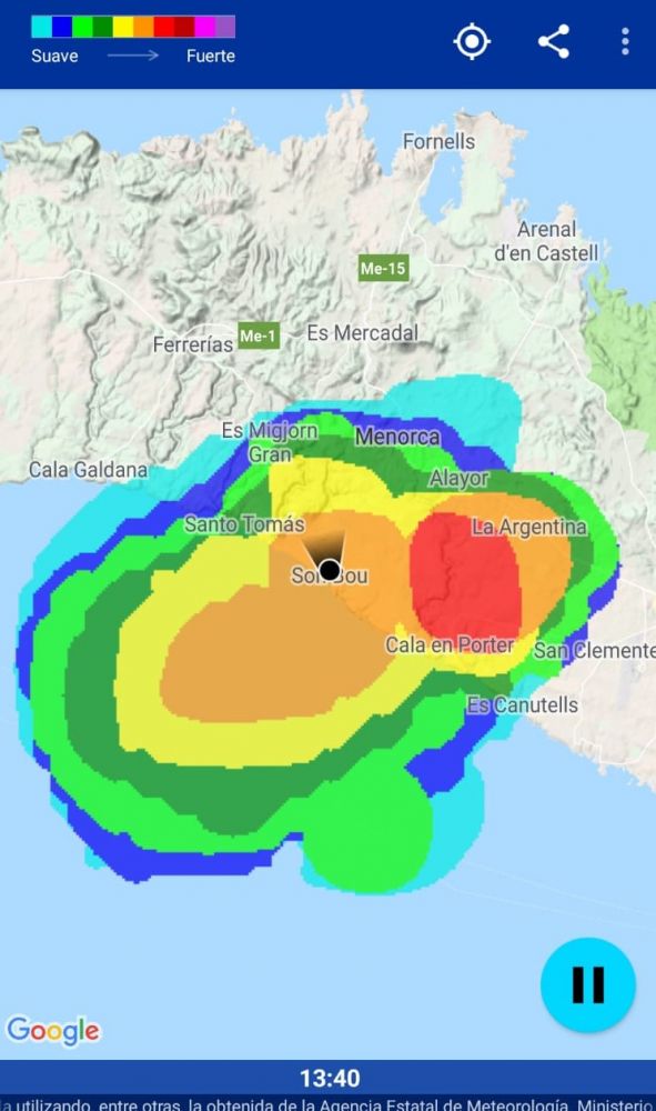 Imagen del radar