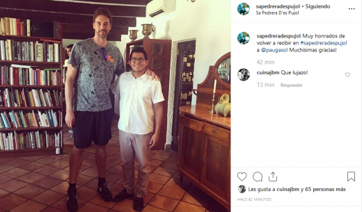 Pau Gasol, en Sa Pedrera des Pujol (Foto: Sa Pedrera des Pujol)