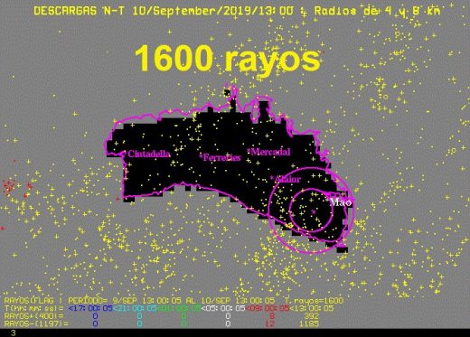 Mapa de rayos de la Aemet.