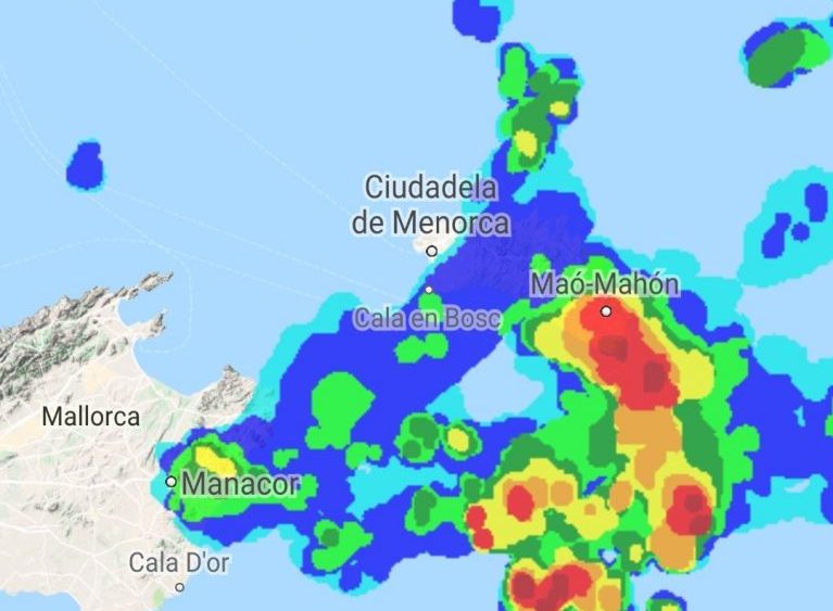 Mapa de las tormentas (Fotos: @controladores)