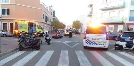 Imagen del lugar de la colisión (Foto: Policía Local de Ciutadella)