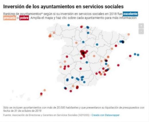 Mapa publicado por el ayuntamiento de Ciutadella con los datos del ranking mencionado