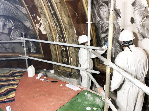 (Fotos) Restauran la cúpula de la iglesia Santa María en Maó