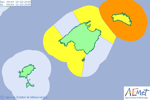 Previsión de la Aemet para este martes