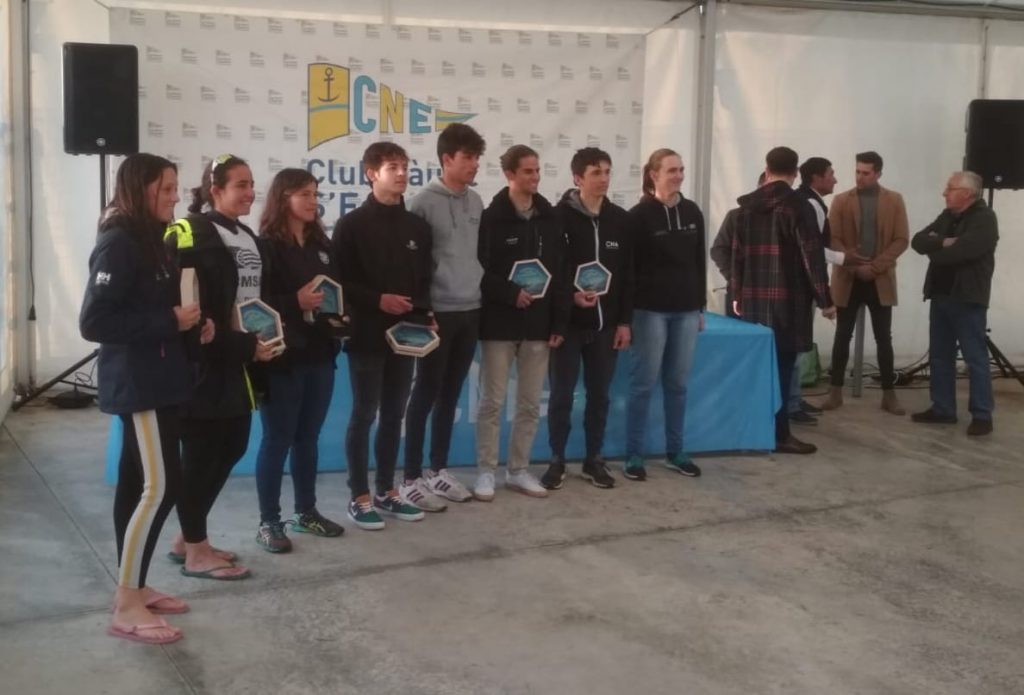 Regatistas de Ciutadella en el campeonato celebrado en S'Estanyol
