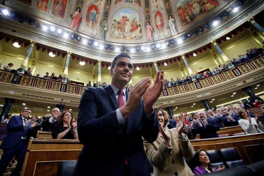 Pedro Sánchez, tras ser elegido.