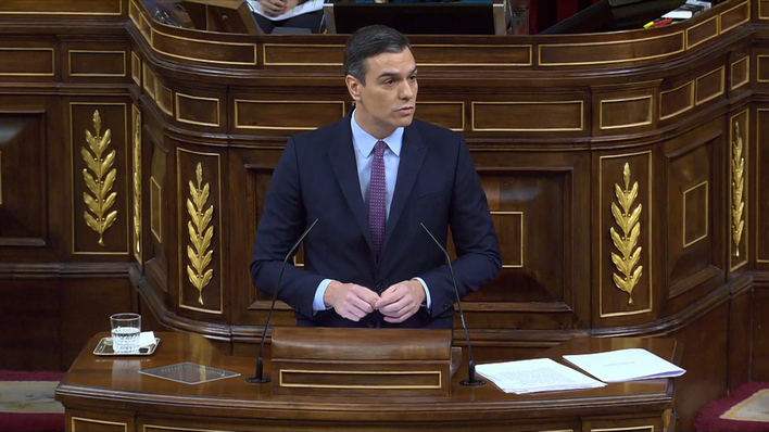 Pedro Sánchez, durante su intervención.