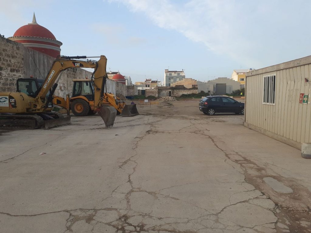 Plaza donde se están realizando las obras (Foto: Ajuntament Ciutadella)