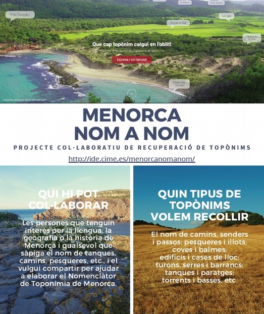 Portada de la aplicación para recoger los topónimos de la isla