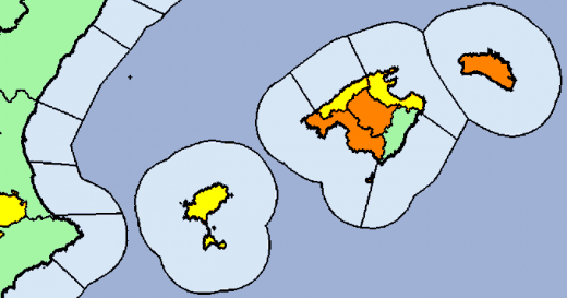 Mapa de alerta naranja de la Aemet para el martes.