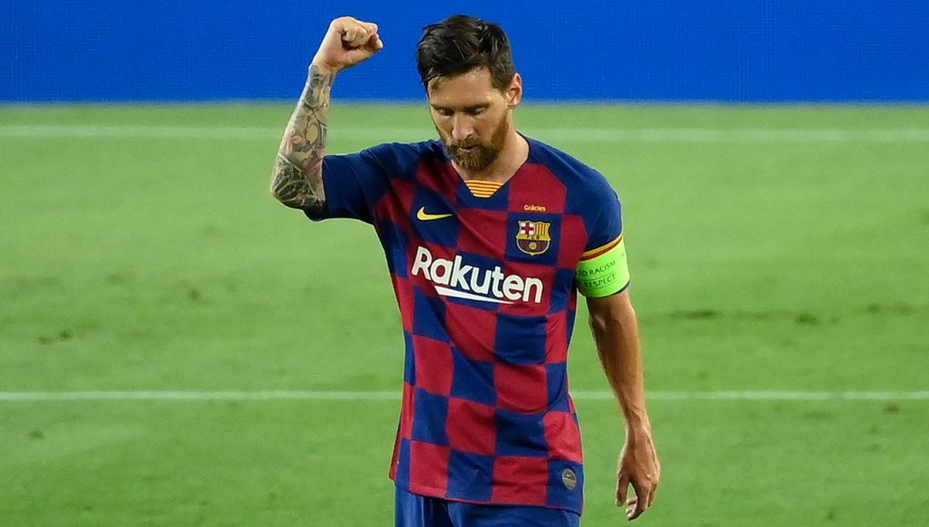 Leo Messi celebra un gol.