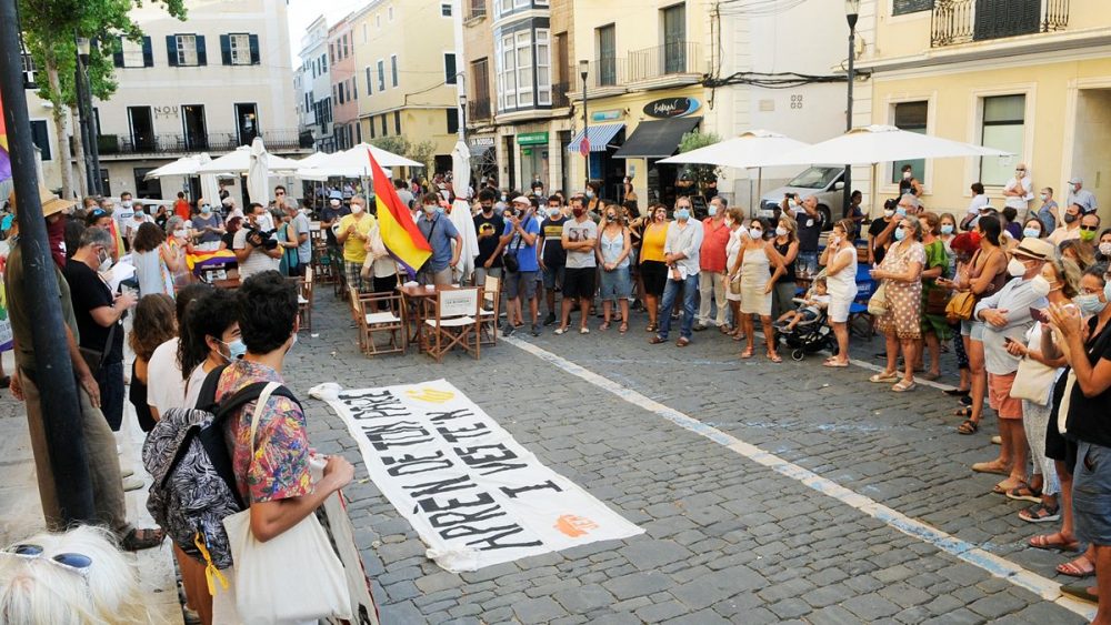 Fotografía de la concentración en Maó (Fotos: Tolo Mercadal)