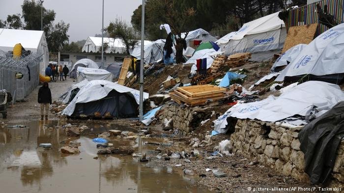 Campamento de refugiados en Moria.