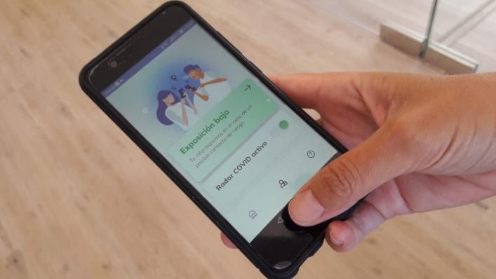 Aplicación Radar Covid instalada en un teléfono.
