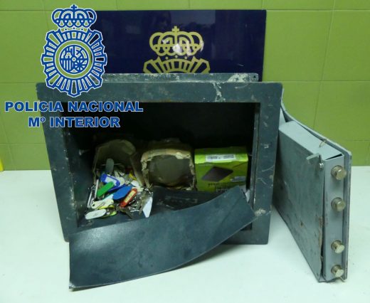 Caja fuerte robada y recuperada por la Policía Nacional