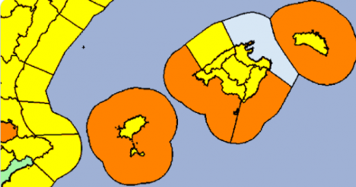 Mapa de alertas de la Aemet para el viernes.