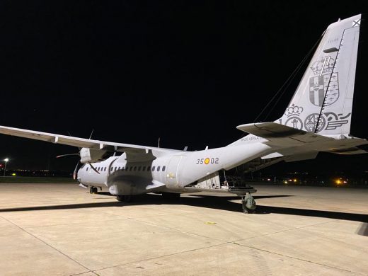 Avión en el que han sido transportadas las vacunas.