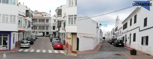 Imagen de las dos calles en las que se trabajará (Foto: Ayuntamiento de Es Mercadal)