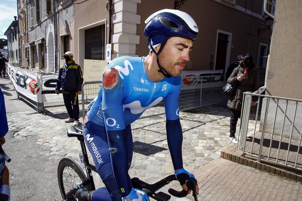 Albert Torres, tras acabar la etapa (Foto: Bettini Photo - Movistar)