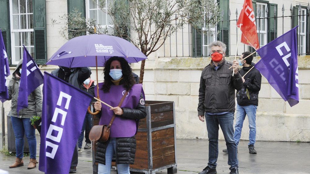 Concentración sindical del 8-M.