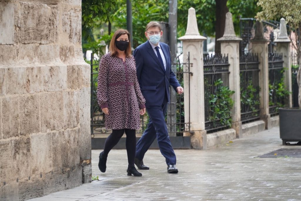 Armengol y Puig en la Generalitat valenciana esta mañana