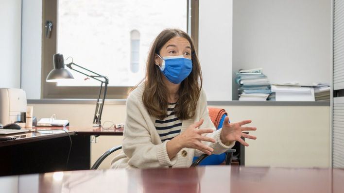 Marga Fontera, durante la entrevista (Foto: Javier Fernández - Mallorcadiario.com)