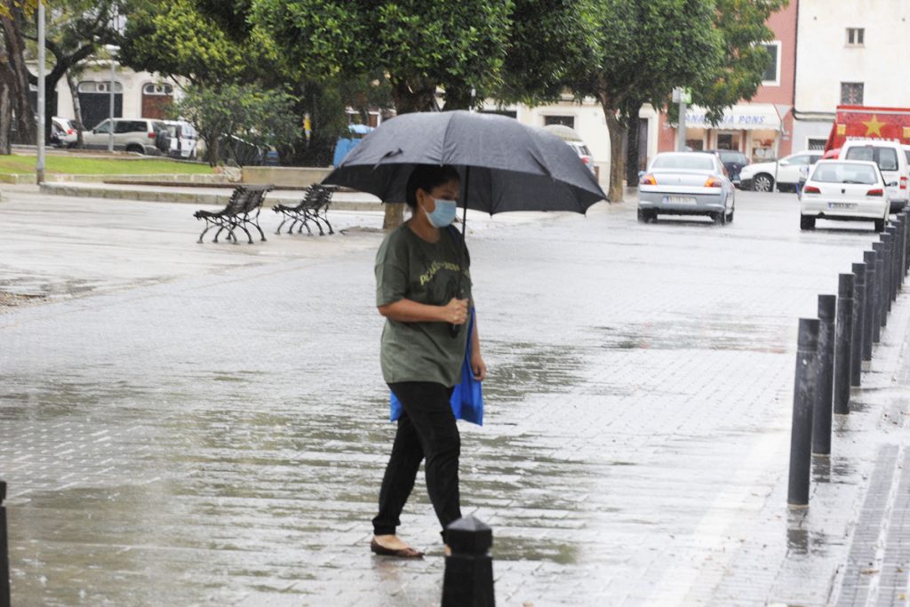 Paraguas preparado.