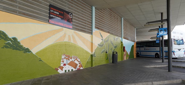 Imagen del mural en la estación.